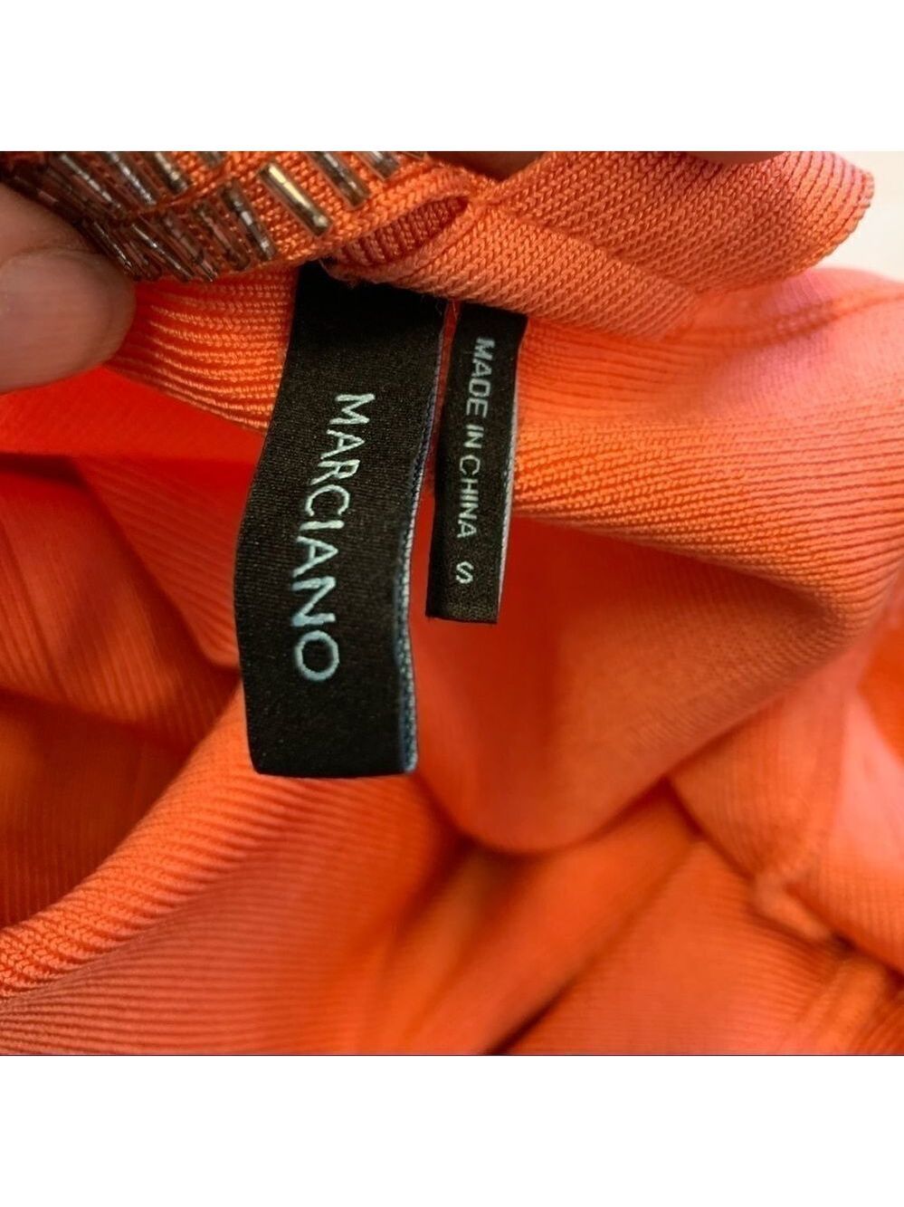 Marciano Coral Beaded Fit & Flare Bandage Dress - Picture 12 of 13